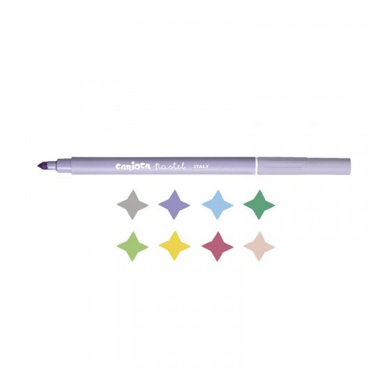 CAJA PVC 8 ROTULADORES PASTEL CARIOCA 43032
