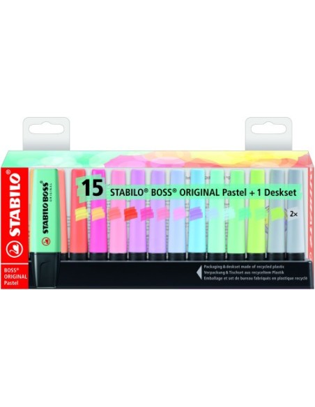ESTUCHE DESKJET 15 BOSS COLORES PASTEL SURTIDOS STABILO 7015-02-5