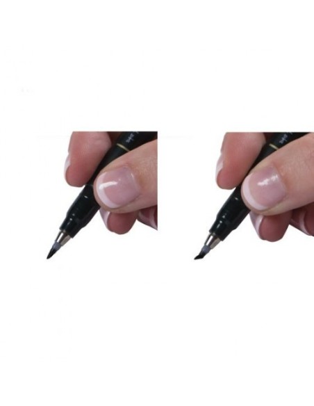 ESTUCHE 6 ROTULADORES FUDENOSUKE BASE AGUA PUNTA ELÁSTICA DURA. COLORES NEÓN (1 U. X COLOR). TOMBOW WS-BH-6P