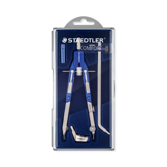 ESTUCHE COMPAS MARS 552 02, CON RUEDA CENTRAL , AJUSTE RÁPIDO Y ALARGADERA STAEDTLER 552 02