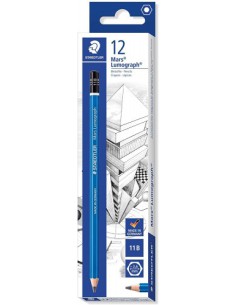 LAPIZ GRAFITO MARS LUMOGRAPH 100, GRAD. 11B STAEDTLER 100-11B (x12 unidades)