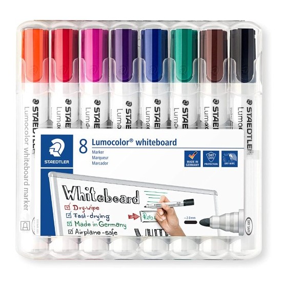 ESTUCHE 8 PZAS LUMOCOLOR WHITEBOARD MARKER 351, SURT. STAEDTLER 351 WP8