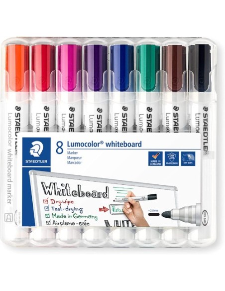 ESTUCHE 8 PZAS LUMOCOLOR WHITEBOARD MARKER 351, SURT. STAEDTLER 351 WP8