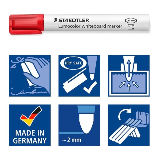 ESTUCHE 8 PZAS LUMOCOLOR WHITEBOARD MARKER 351, SURT. STAEDTLER 351 WP8