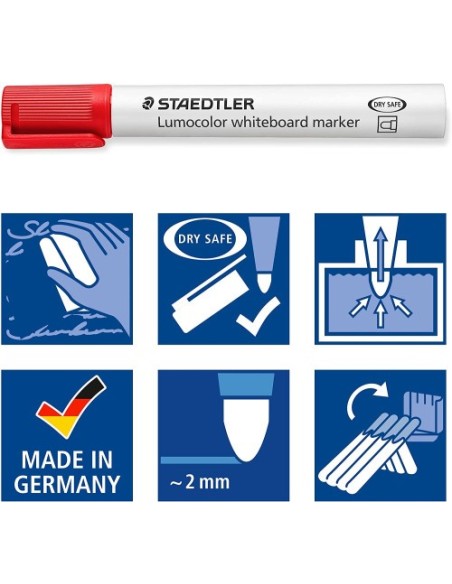 ESTUCHE 8 PZAS LUMOCOLOR WHITEBOARD MARKER 351, SURT. STAEDTLER 351 WP8