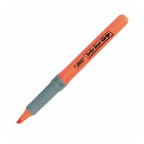 MARCADOR FLUORESCENTE HIGHLIGHTER GRIP TRAZO 1,5-3,3MM. NARANJA BIC 811933 (x12 unidades)