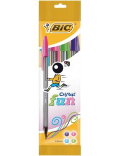 BLISTER 4 BOLIGRAFO CRISTAL FUN PUNTA 1,6 MM. COLORES SURTIDOS BIC 8957921