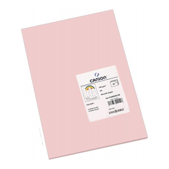 PACK 50 HOJAS CARTULINA IRIS A4 185G ROSA CANSON C200040159
