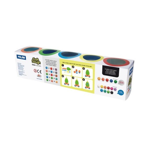 Milan 913505N compuesto para cerámica y modelaje Pasta para modelar 890 g Multicolor 5 pieza(s)