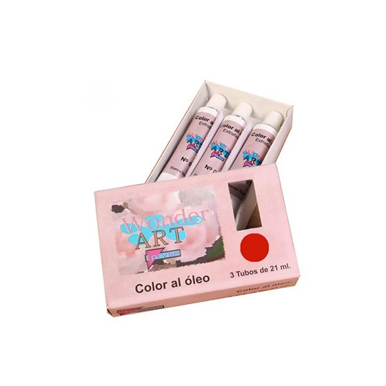 CAJA 3 TUBOS 21ML. ÓLEO Nº.16 ROJO CARMESÍ WONDER ART BY PRYSE 6250016
