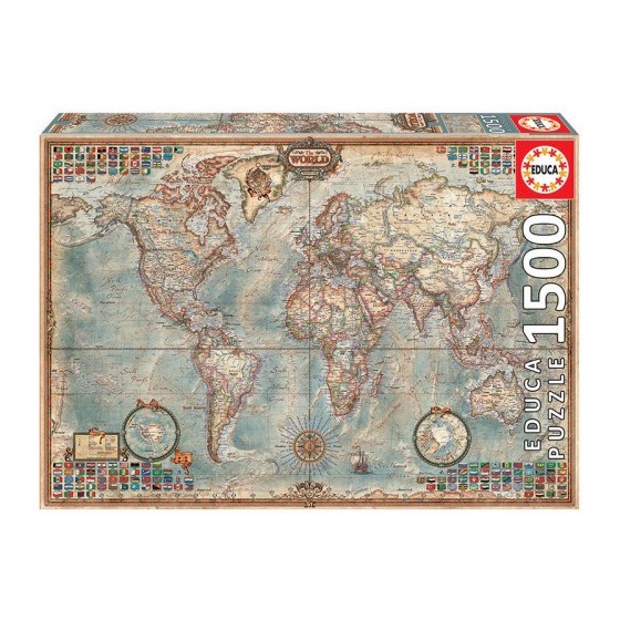 Educa Political Map of The World Puzzle rompecabezas 1500 pieza(s)