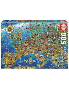Educa Crazy European Map Puzzle rompecabezas 500 pieza(s)