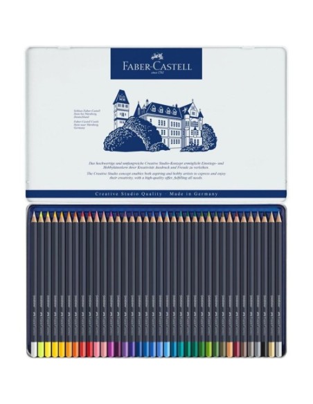 ESTUCHE DE METAL CON 36 LÁPICES DE COLORES GOLDFABER. FABER CASTELL 114736