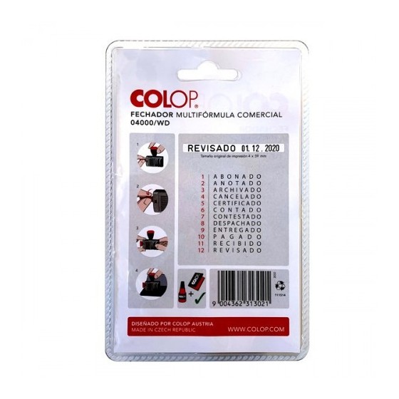 Colop 108807 sello comercial Tradicional Sello de texto/fecha