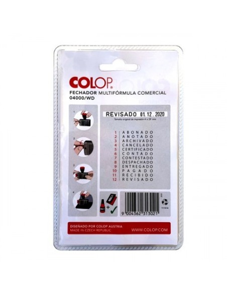 Colop 108807 sello comercial Tradicional Sello de texto/fecha