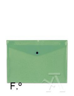 SOBRE POLIPROPILENO FOLIO SOLAPA C/BROCHE PLASTICO VERDE CARCHIVO 342K15