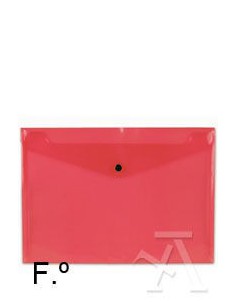 SOBRE POLIPROPILENO FOLIO SOLAPA C/BROCHE PLASTICO ROJO CARCHIVO 342K12