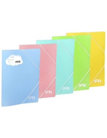 CARPETA SOLAPAS SOFT POLIPROPILENO C/ETIQUETA Y GOMA SALMÓN CARCHIVO 20160114