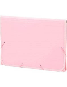 ACORDEON POLIPROPILENO SOFT FOLIO 13 DEPARTAMENTOS RIBETE GOMA ROSA CARCHIVO 19260025 2