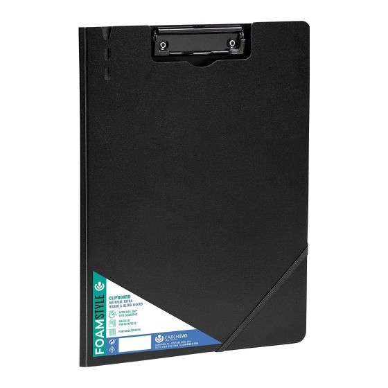 CARPETA C/PINZA A4 POLIPROPILENO RIGIDO FOAM STLYE NEGRO CARCHIVO 63040106