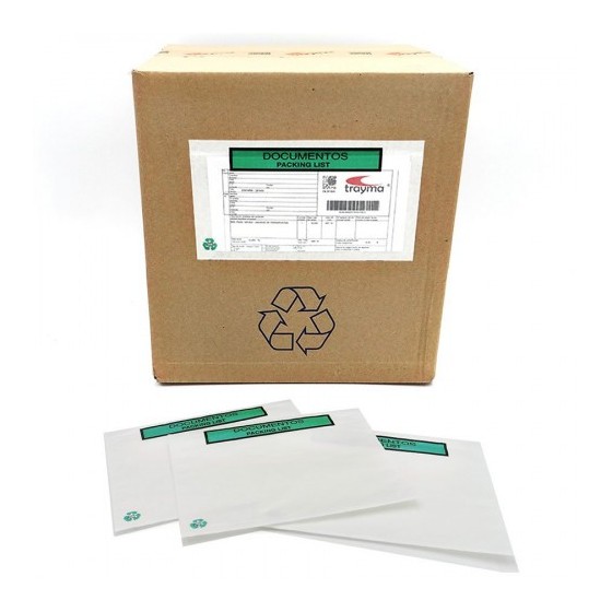 CAJA 1000 SOBRES ADHESIVOS PACK LIST 100% PAPEL 240X130 MM IMPRESO DOCUMENTOS PACKING LIST S2757 F-P