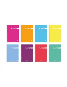CUADERNO PLASTIPAC 90 GRS. TAPA POLIPROPILENO 4º 80 HOJAS 5X5 CON MARGEN SURTIDO PACSA 15564 (x5 unidades)