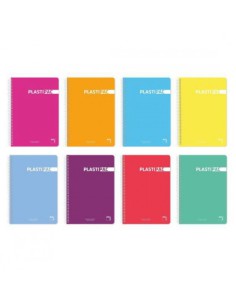 CUADERNO PLASTIPAC 90 GRS. TAPA POLIPROPILENO FOLIO 80 HOJAS C.46 CON MARGEN SURTIDO PACSA 16476 (x5 unidades)