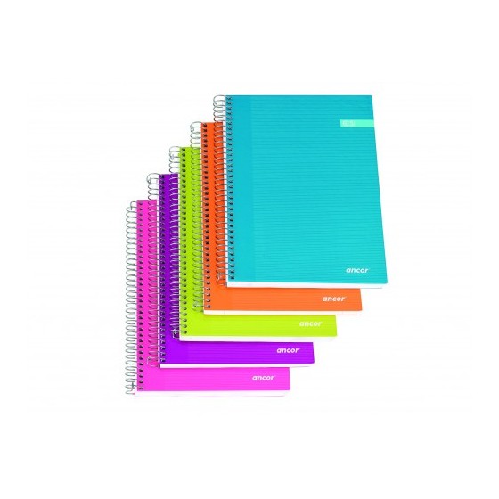 CUADERNO TAPA FORRADA A5 CUADROS 5X5 120 HOJAS 70G SURTIDO MODA CLASSIC STRIPES ANCOR 040098 (x8 unidades)