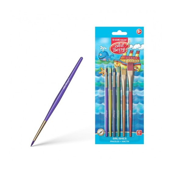 SET PINCELES SINTÉTICOS PARA DIBUJAR Y DECORAR, 6 UDS. ARTBERRY 36125