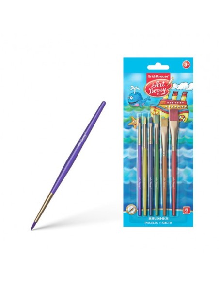 SET PINCELES SINTÉTICOS PARA DIBUJAR Y DECORAR, 6 UDS. ARTBERRY 36125