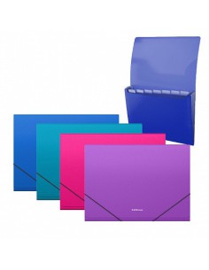ARCHIVADOR ACORDEÓN DIAGONAL VIVID, 12 FUNDAS, A4, COLORES SURTIDOS ERICH KRAUSE 50419 (x4 unidades)
