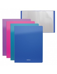 LIBRO DE PRESENTACIÓN DIAGONAL VIVID, CON 40 FUNDAS, A4, COLORES SURTIDOS ERICH KRAUSE 47008 (x4 unidades)