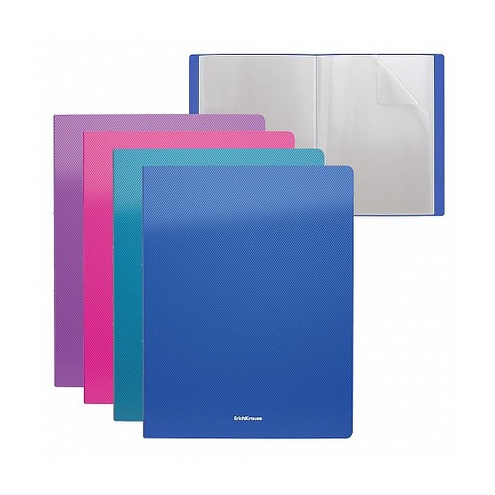 LIBRO DE PRESENTACIÓN DIAGONAL VIVID, CON 20 FUNDAS, A4, COLORES SURTIDOS ERICH KRAUSE 47006 (x4 unidades)