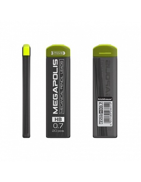 SET DE 20 MINAS DE RECAMBIO MEGAPOLIS PARA PORTAMINAS, 0.7 MM. ERICH KRAUSE 26611