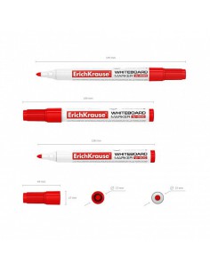 MARCADOR PIZARRA BLANCA W-500, COLOR: ROJO ERICH KRAUSE 12847 (x12 unidades)