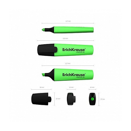 FLUORESCENTE VISIOLINE V-12, COLOR: VERDE ERICH KRAUSE 32497 (x10 unidades)