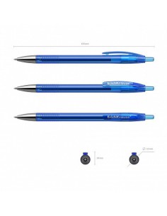BOLÍGRAFO DE GEL AUTOMÁTICO R-301 ORIGINAL GEL MATIC, TINTA COLOR: AZUL ERICH KRAUSE 46460 (x12 unidades)