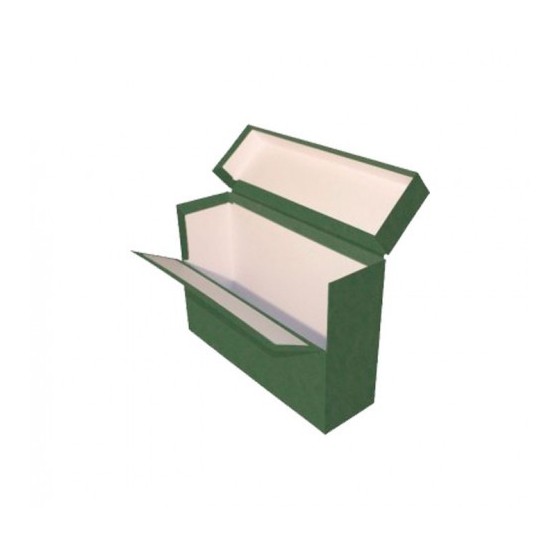 CAJA TRANSFERENCIA FOLIO DOBLE LOMO CARTON FORRADO EN GELTEX (39X25,5X20 CM) VERDE MARIOLA 1689VE