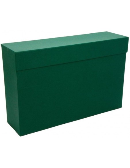 CAJA TRANSFERENCIA FOLIO CARTON FORRADO EN GELTEX (39X25,5 X11 CM) VERDE MARIOLA 1685VE