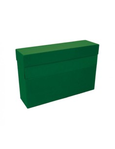 CAJA TRANSFERENCIA A4 CARTON FORRADO EN GELTEX (35X25,5X 11 CM) VERDE MARIOLA 1675VE