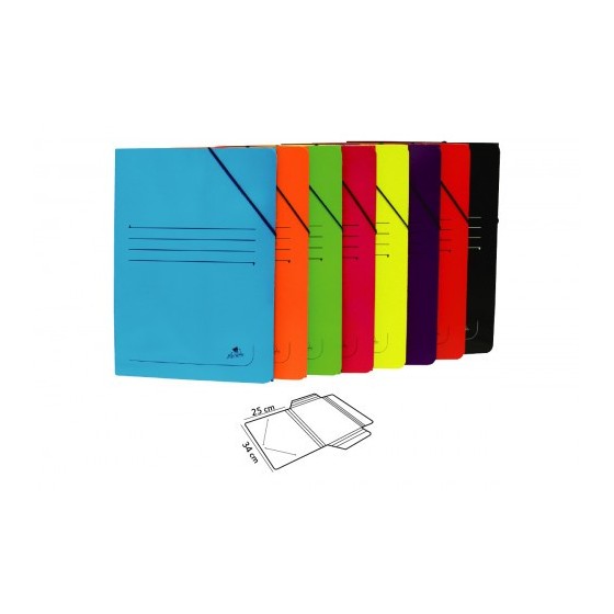 CARPETA CARTON 500 GR. PLASTIFICADO BRILLO FOLIO GOMA SOLAPA NEGRO MARIOLA 1523NE (x20 unidades)