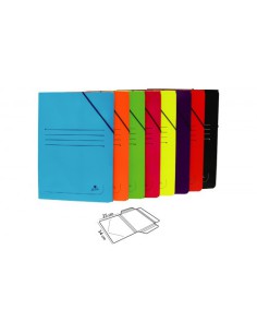 CARPETA CARTON 500 GR. PLASTIFICADO BRILLO FOLIO GOMA SOLAPA AMARILLO MARIOLA 1523AM (x20 unidades)