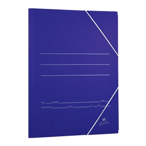 CARPETA CARTON AZUL 500 GR./M2. FOLIO GOMA SENCILLA MARIOLA 1080 (x20 unidades)