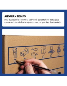CAJA DE MUDANZA MONTAJE MANUAL L 500X300X300. CARTÓN DOBLE BANKERS BOX 6208201 (x10 unidades) 2