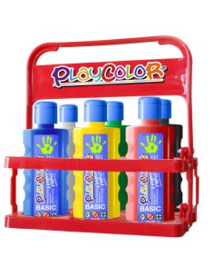 FINGER PAINT BASIC PARA 6 BOTELLAS 500ML. BASKET 6 COLORES PLAYCOLOR 17791