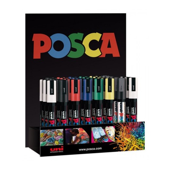 EXPOSITOR UNI POSCA 36 UNIDADES 1,8M-2,5MM UNI-BALL 182634359