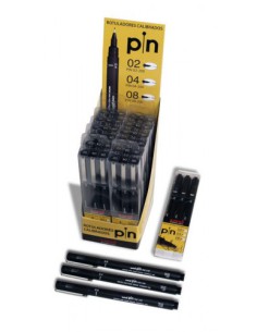EXPOSITOR UNI PIN 12 ESTUCHES CALIBRADOS 02-04-08 UNI-BALL 182634325