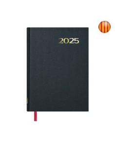 AGENDA 2025 SINTEX DÍA PÁGINA 14 X 20 CM COLOR NEGRO CATALÁN DOHE 11408 - 25