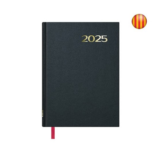 AGENDA 2025 SINTEX DÍA PÁGINA 14 X 20 CM COLOR NEGRO CATALÁN DOHE 11408 - 25