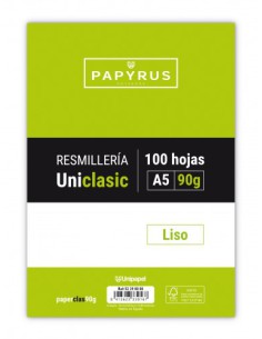 RECAMBIO PAQUETE 100 HOJAS A5 UNICLASIC 90 GR. LISO SIN MARGEN PAYRUS 53390000